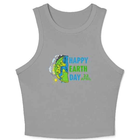 happy earth day april 22 Crop Tank Top