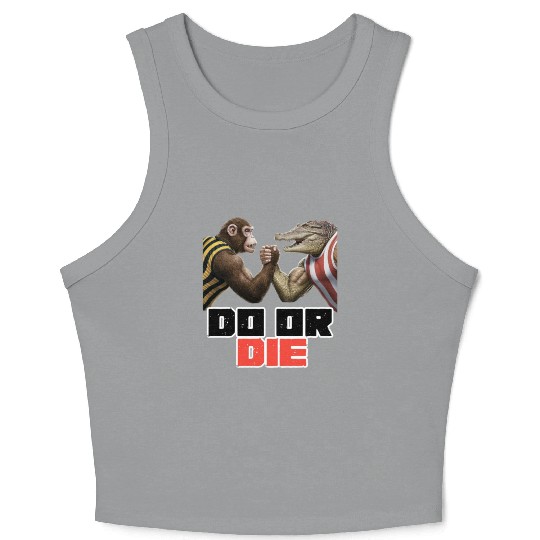 "Croc vs. Monkey: Battle for Dominance" Crop Tank Top