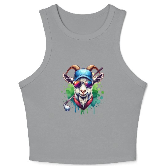 Goat Golfer Golf Course Dog Owner Crop Tank Top