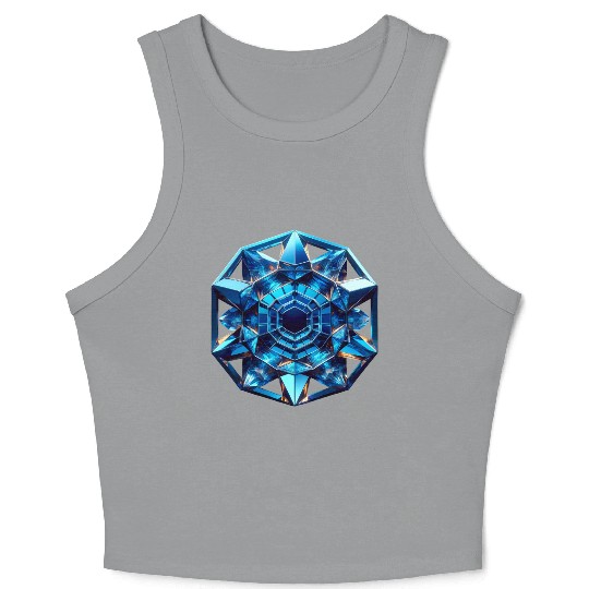 Sapphire Abstract Crystal Crop Tank Top
