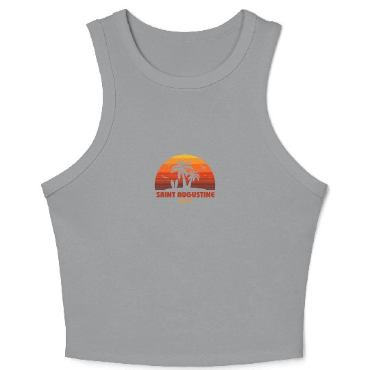 Cool Saint Augustine Florida Beach Sunset Souvenir Crop Tank Top