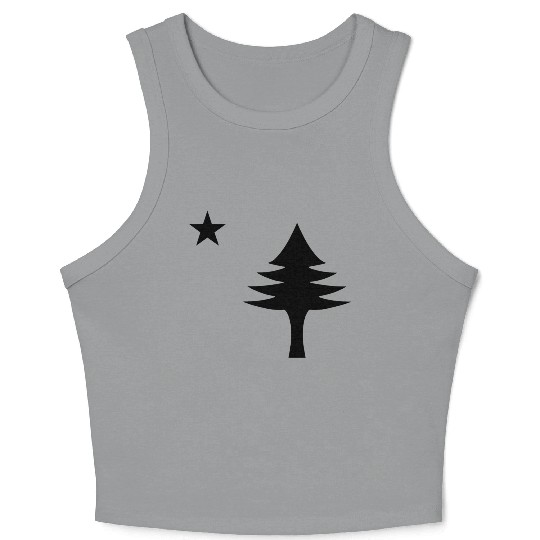 Pine tree and star 1901 flag of Maine State Crop Tank Top