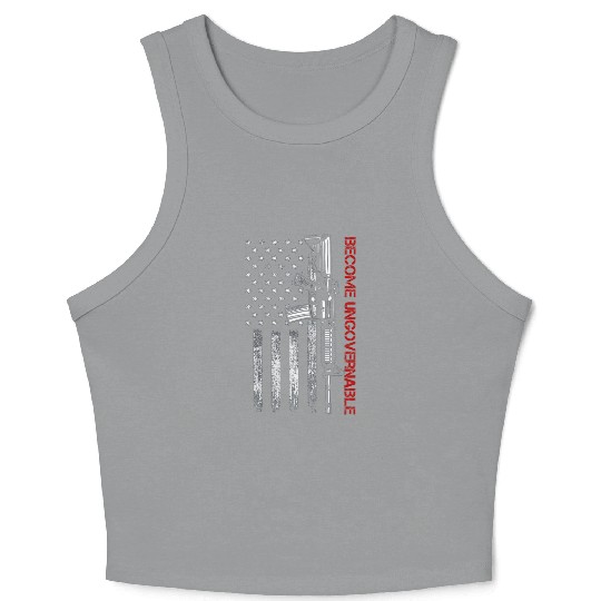 Become Ungovernable American USA Flag Crop Tank Top