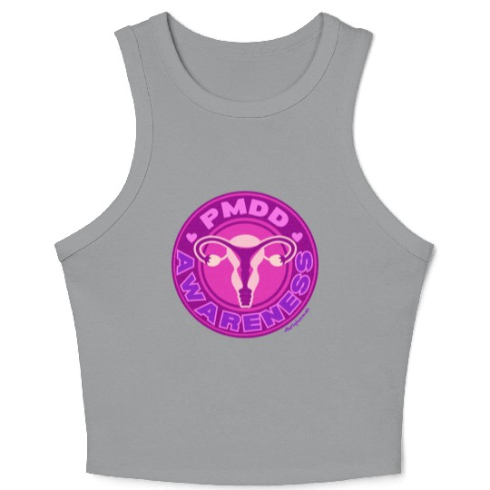 PMDD Awareness Logo | Pink Purple Womb Crop Tank Top