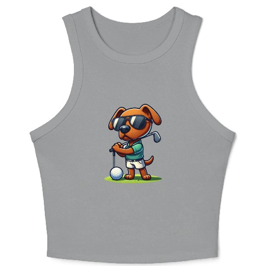 Rhodesian Ridgeback Golfer Golf Course Dog Owner Crop Tank Top