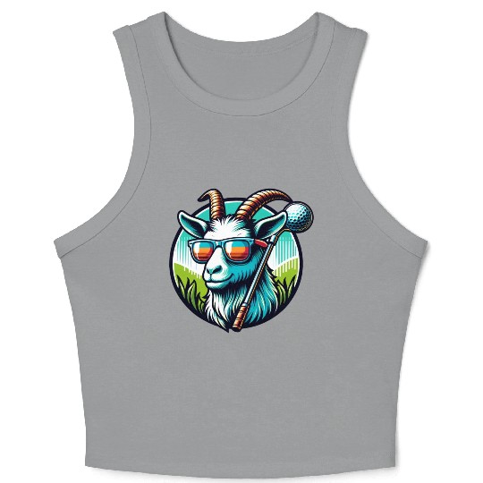 Goat Golfer Golf Course Dog Owner Crop Tank Top