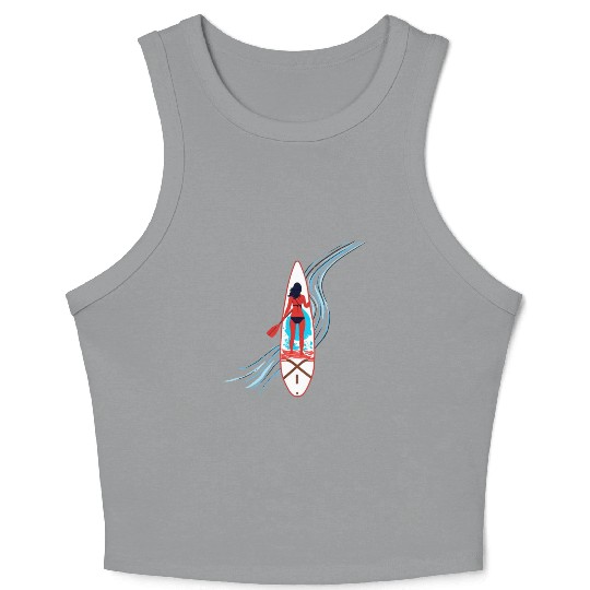 Paddleboard Paradise: A Tropical Escape Crop Tank Top