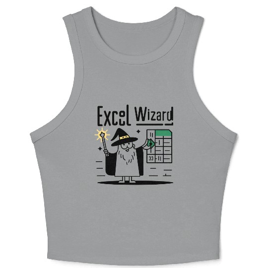 excel wizard funny accountant bookkeepers gift Crop Tank Top