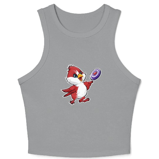 Cardinal Frisbee Fun: Vibrant Cardinal Design for Crop Tank Top