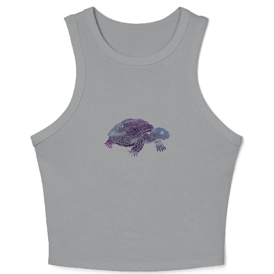 Galactic Turtle Journey Under Starlight Crop Tank Top