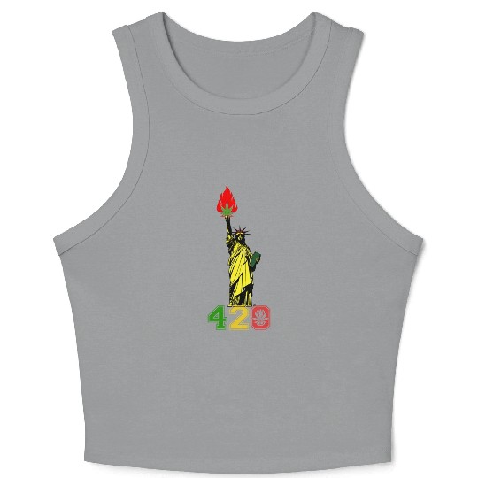 Humoristic 420 Liberty Herb Weed Marijuana Design Crop Tank Top