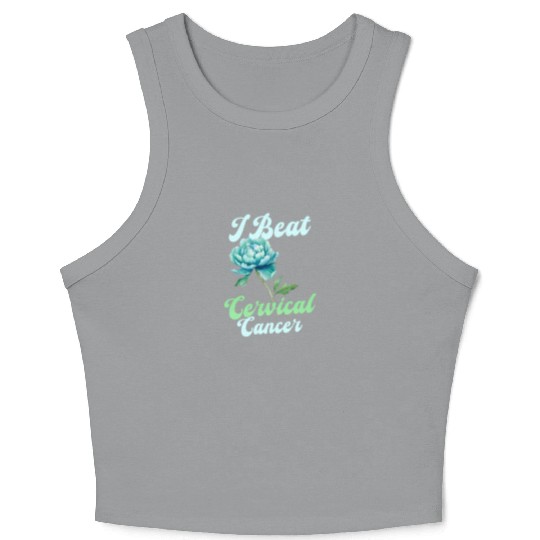 Cervical Cancer Awareness I Beat Cervical Cancer Crop Tank Top