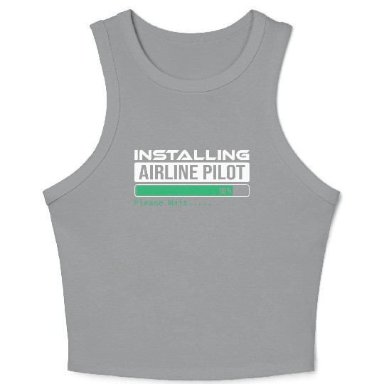 Installing Airline Pilot please wait Fynny Crop Tank Top