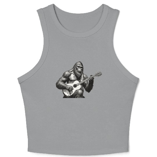 Country Bigfoot Play Acoustic Guitar Bluegrass Crop Tank Top