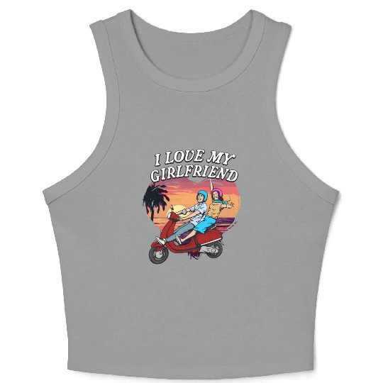 Love My Girlfriend Funny Valentines Day Humor Crop Tank Top