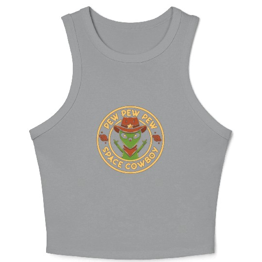Pew pew pew space cowboy Crop Tank Top