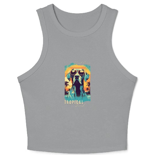 Great Dane with sunglasses Crop Tank Top