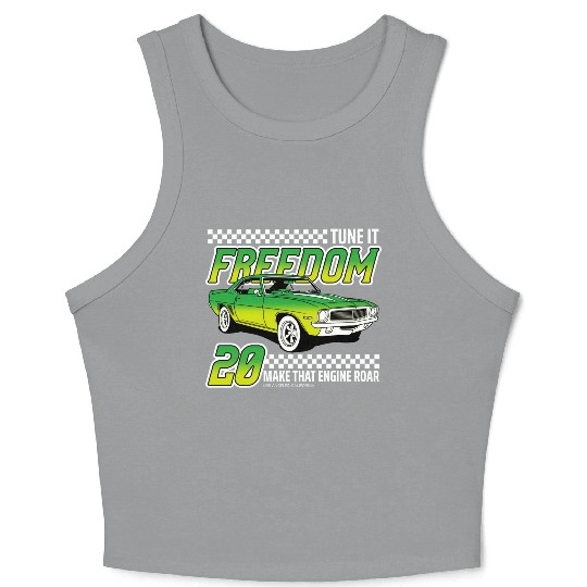 Racing OLD car illustrated | muscle car Crop Tank Top