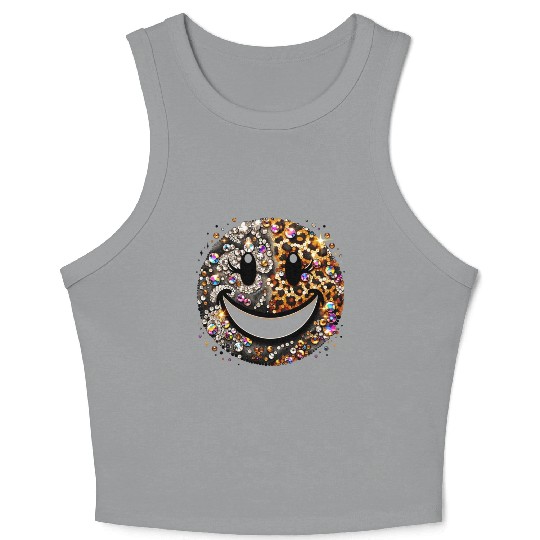 Smiling Bling Graphic Crop Tank Top