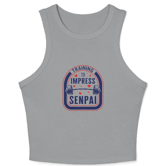 Training To Impress Senpai Gym Anime Crop Tank Top