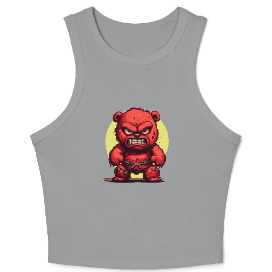 Angry Stuffed Bear Crop Tank Top