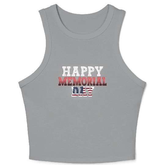Patriotic Memorial Day Flag Design Crop Tank Top