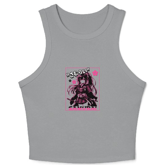 Samurai Anime Girl Crop Tank Top