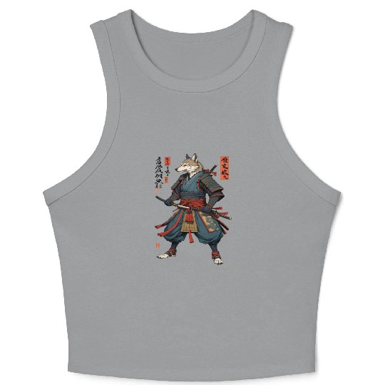 Samurai wolf Crop Tank Top