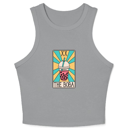 Boba Tarot Card - Bubble Tea Crop Tank Top