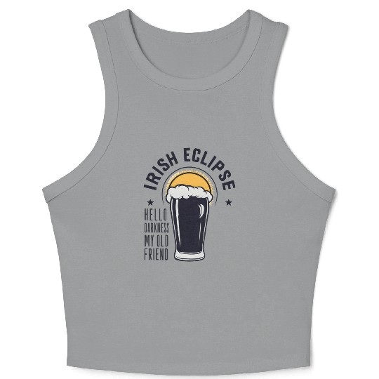 Irish Solar Eclipse - Hello Darkness My Old Friend Crop Tank Top