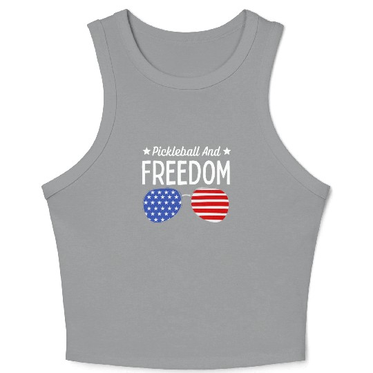 Pickleball and Freedom Crop Tank Top
