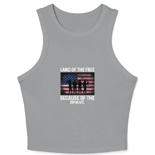 Land of the free because of the brave Crop Tank Top