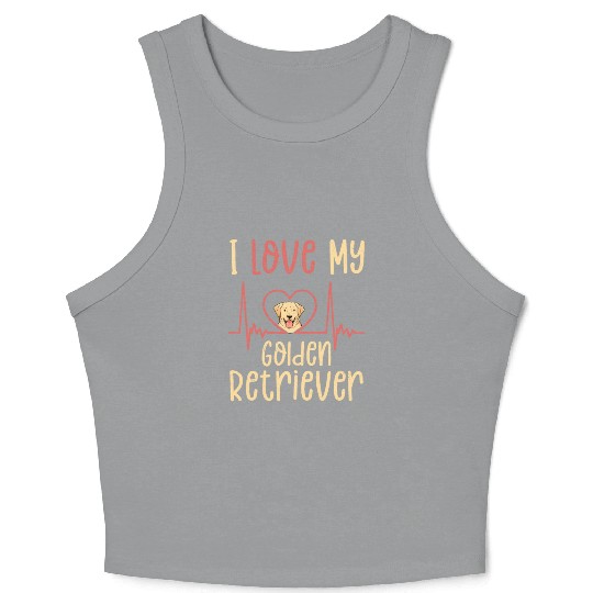 I Love My Golden Retriever Dog Owner Retriever Bre Crop Tank Top
