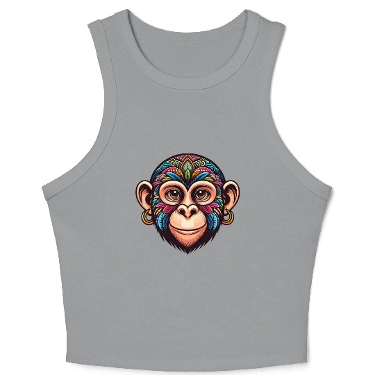 Cute Monkey Face Crop Tank Top