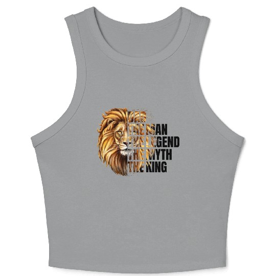 Dad The Man the Legend Lion Crop Tank Top
