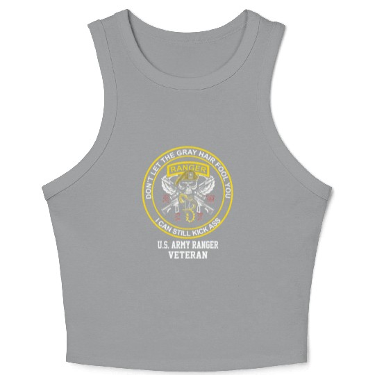 Retired US Army Ranger Veteran USA Military Vet Crop Tank Top
