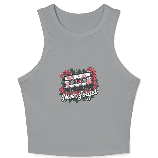 A cassette tape colored with roses Crop Tank Top