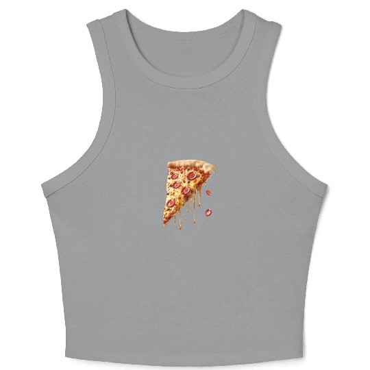 Slice Of Melty Pepperoni Pizza Delight Crop Tank Top