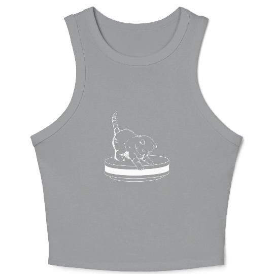 Cute Cat Robot Vacuum Cleaner Crop Tank Top