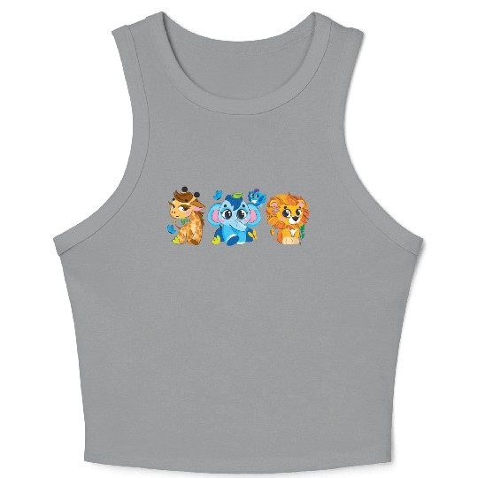 Cute Safari Animals Crop Tank Top