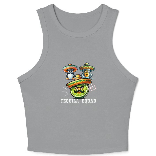 Cinco De Mayo Fiesta Tequila Squad Lime Number One Crop Tank Top