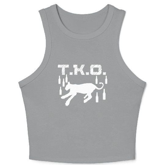 TKO Drunk Predator Passed Out Blackout Coma White Crop Tank Top