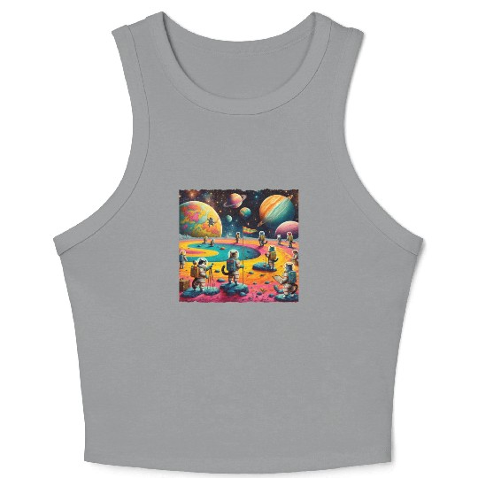 var2 Papyrus Scroll Japanese Art var1 Crop Tank Top