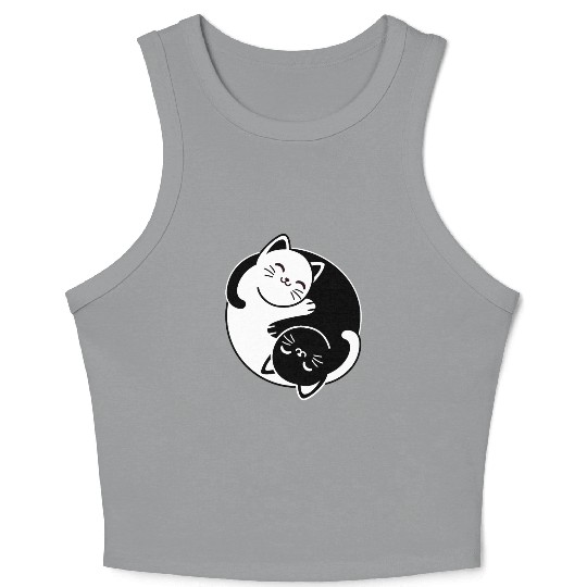 Yin and Yang Cats Crop Tank Top