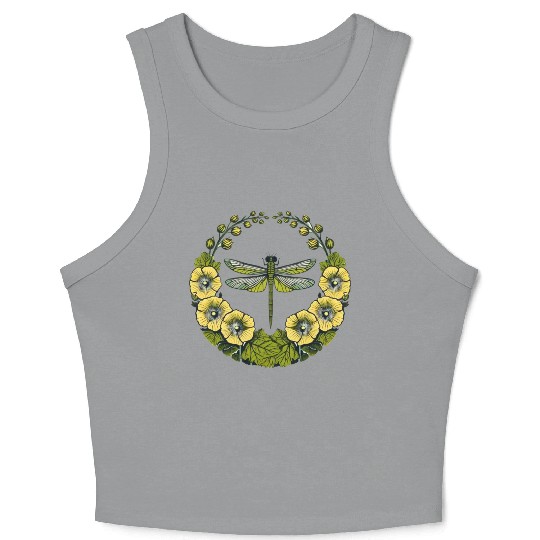 Green Dragonfly Crop Tank Top