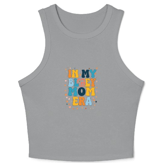 Women in My Mom Era Mama Dog Paw Funny Letter Crop Tank Top