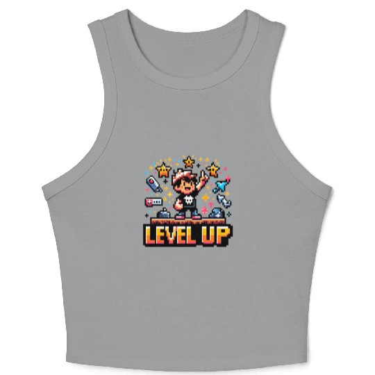Victory Unlocked: Level Up Crop Tank Top