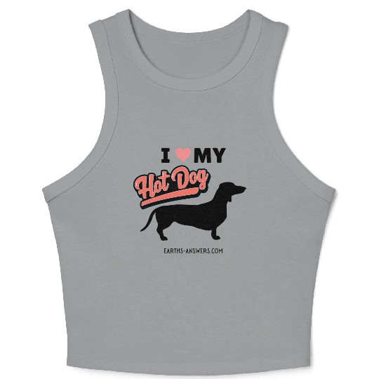 Dachshund Dog Lover Gift Crop Tank Top Love My Hot Dog