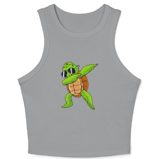 Dabbing Sea Turtle Animal Lover Save The Turtles Crop Tank Top