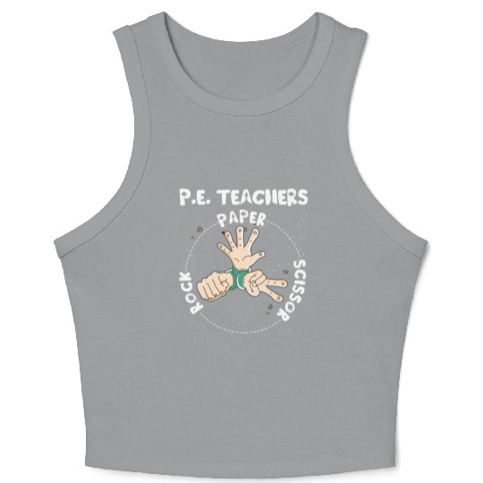 Physical Education PE Teacher Rock Paper Scissor Crop Tank Top